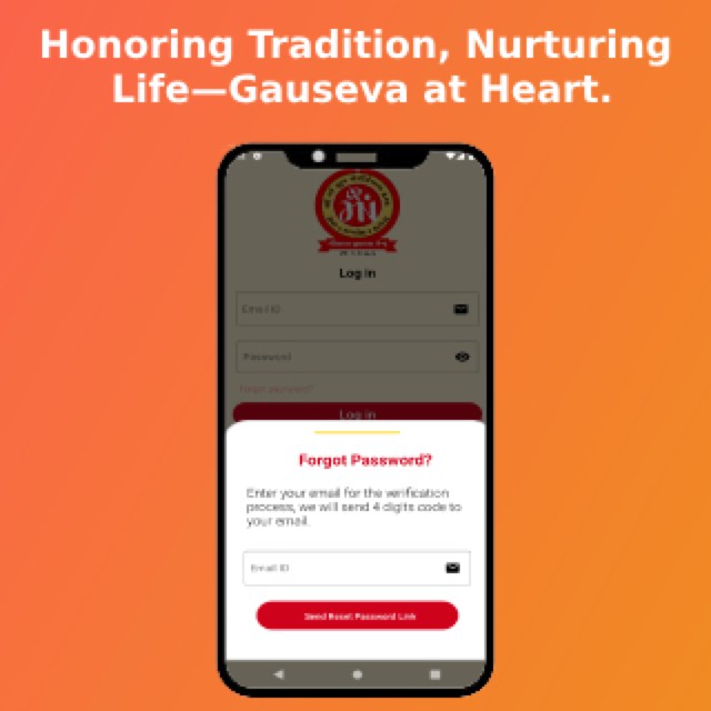 MAA Group Gaushala app login screen